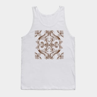 ORNAMENTAL DAMASK VINTAGE PATTERN COMFORTER PHONE CASES STICKERS AND MORE | DECOR IDEAS BROWN BEIGE TAN Tank Top